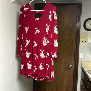 Red with white flowers top